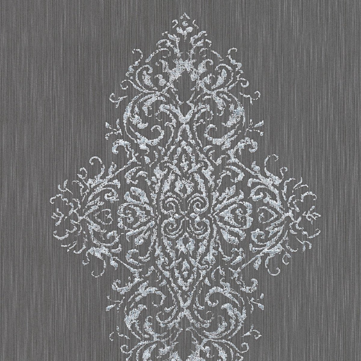 Barok behang Profhome 319454-GU textiel behang licht gestructureerd in barok stijl mat blauw zilver 5,33 m2