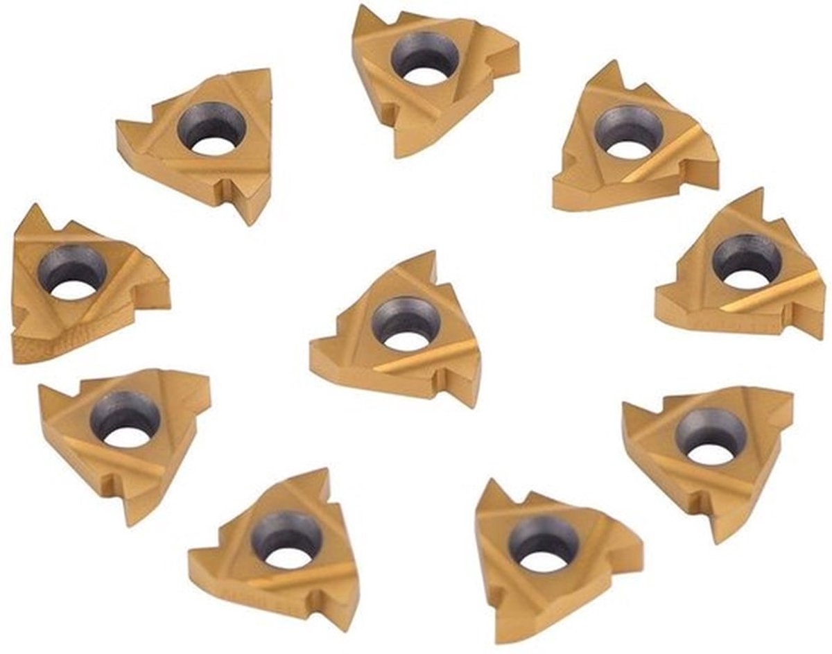 Carbide Inserts 10 Stuks - CNC Hardmetaal Snijpunten - Draaibank Gereedschap - Hittebestendig - Slijtvast - Hoogwaardige Afwerking - Snijplaten