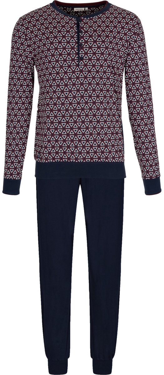 Pastunette - Northern Nights - Pyjama - Katoen - Bordeaux Rood/Blauw - Maat S
