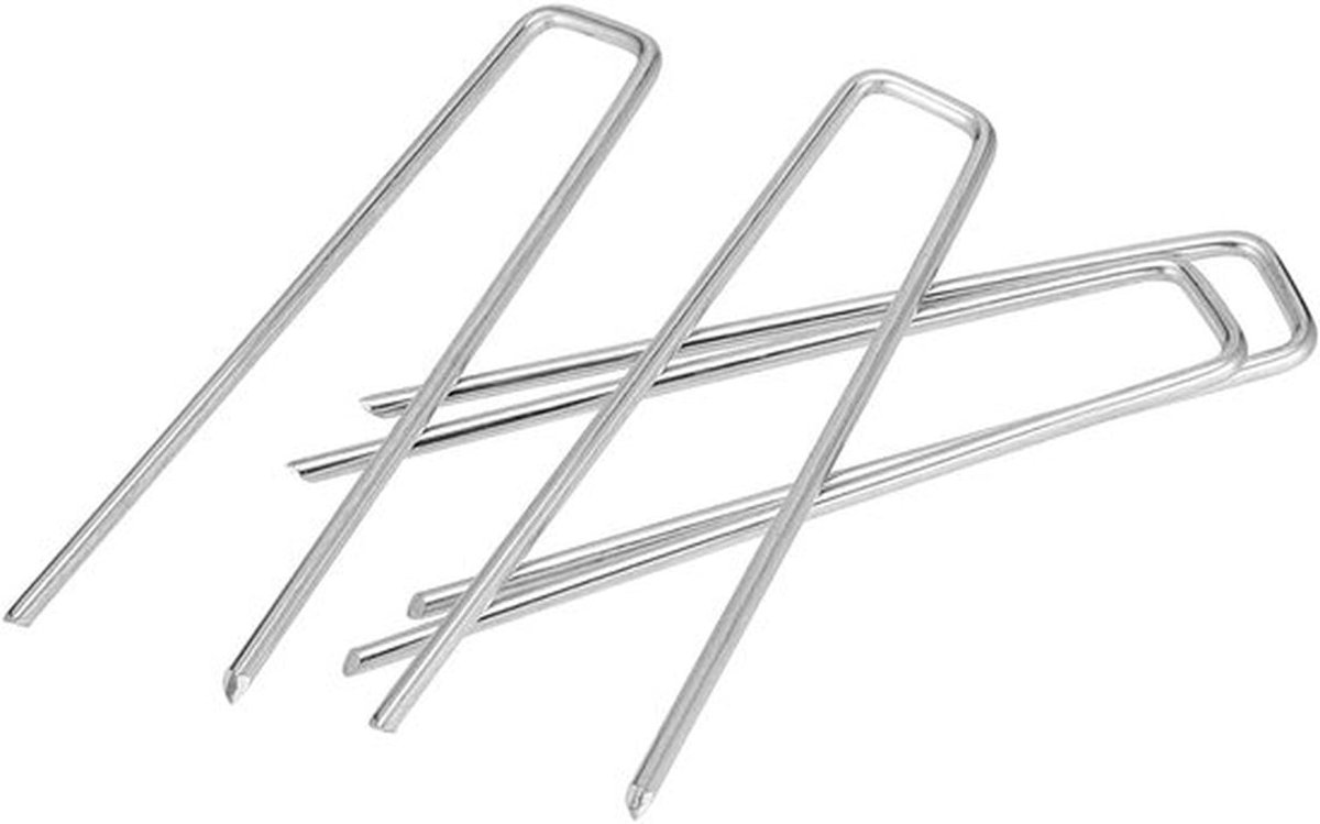Tuinlandschap Nietjes - 200 Pack - 4 Inch - Grondbedekking - U-vormige Nietjes - Voor Tuin en Landschap - Sterk en Duurzaam