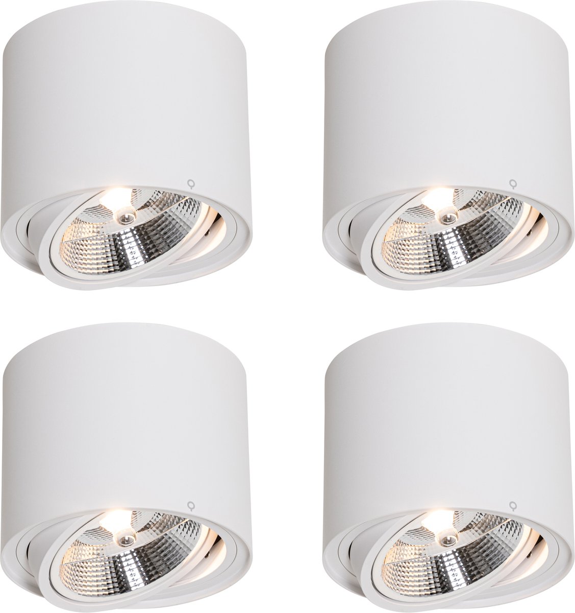 Qazqa spot - 107159 - wit , max. 15W, geschikt voor led, 15cm, ideaal als keuken en woonkamer lamp, in set van 4.