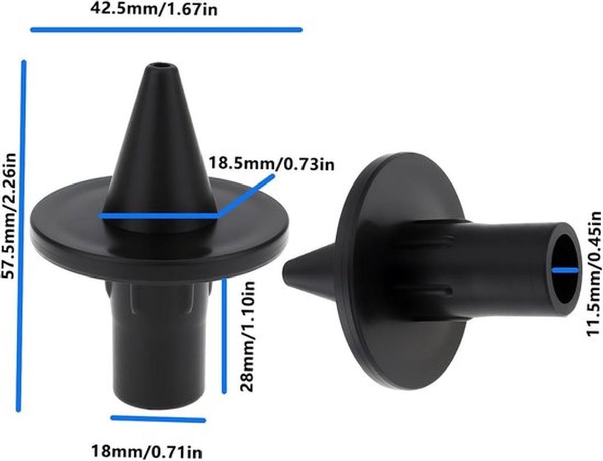 Vervangende Paalkop - Paaleindpunt Spijker - Bescherming - Zwart - Caravan Accessoires - 19 mm Diameter - IJzeren Paal - Reizen - Zonnescherm Tentpaal Voetstuk