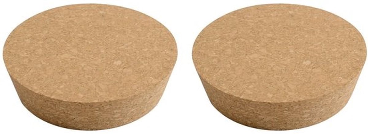Kurkstoppen Professionele Kwaliteit - Taps Toelopende Kurkstoppen - Vervangende Kurken - 2 Stuks - Natuurlijke Kurk - 120 x 105 x 30 mm - Flesstopper