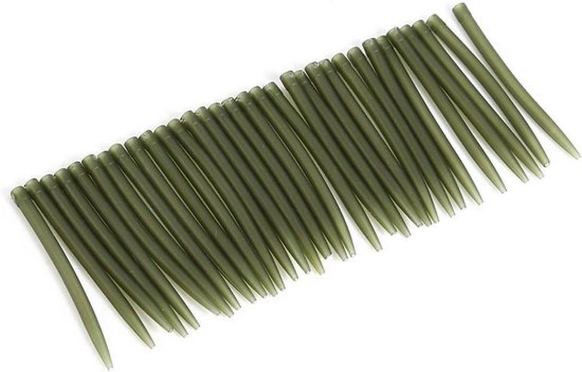 Visartikelen - Veiligheidslijn - Snel wisselen - Donkergroen - Clips - 30 stks/zak 51 mm mouwen veiligheidslijn clips zachte staart draaibare gum snel wisselen voor visartikelen mouwen, donkergroen