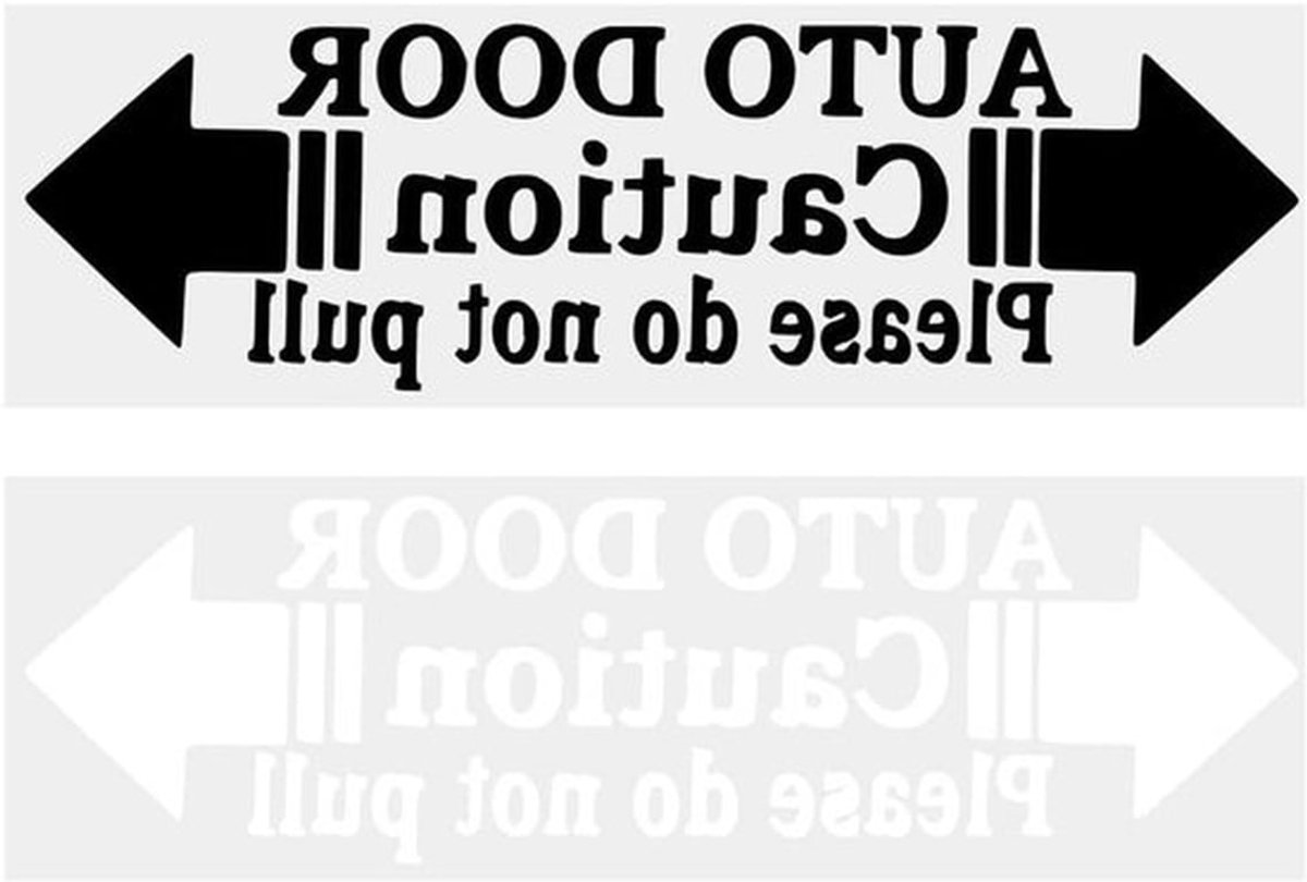 - Automatische Deurstickers - Huisdier - Zwart en Wit - Verwijderbaar - Waterdicht - Zelfklevend - Waarschuwingsbord - Sticker - Geschikt voor Autodeuren - 4 stuks 20 x 6 cm - Voertuig
