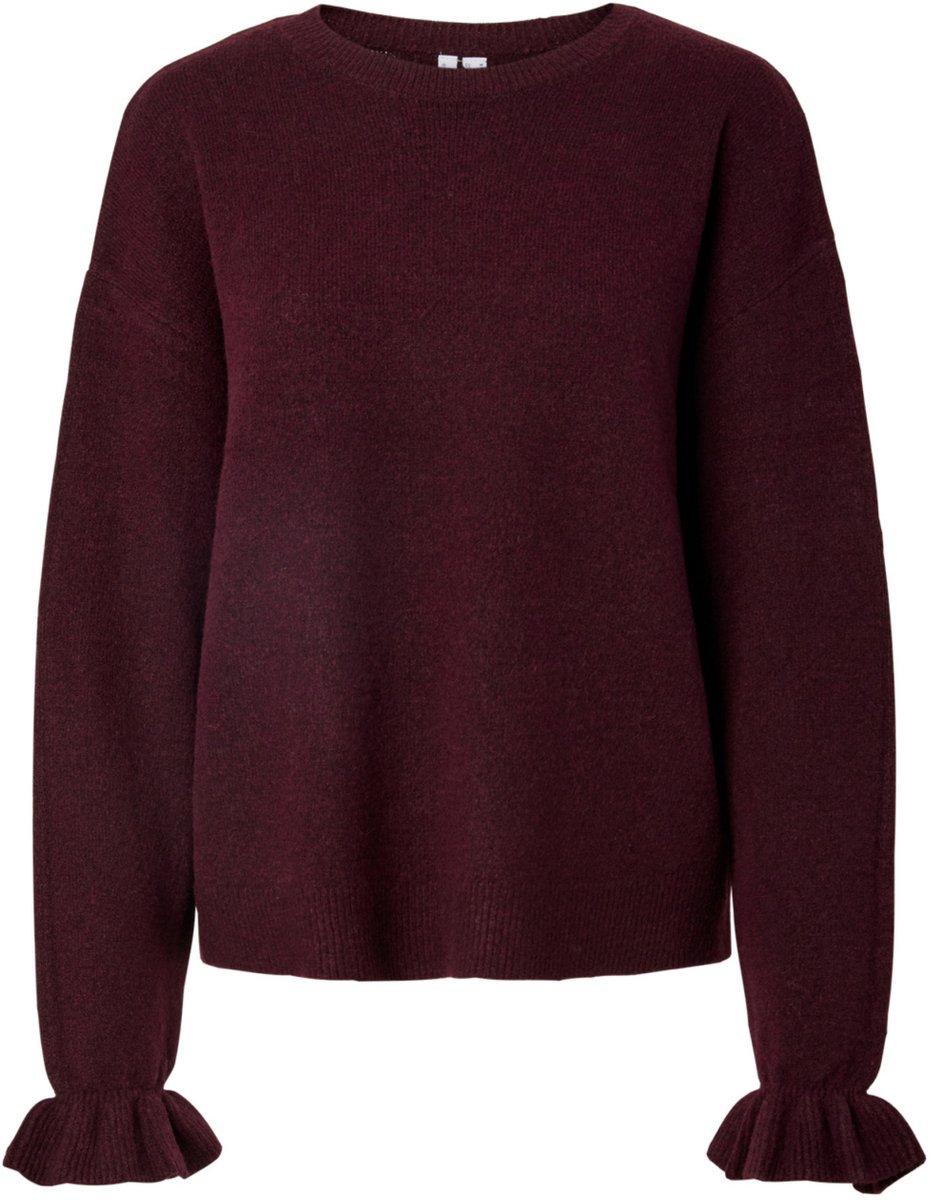 Pieces Trui Pcsally Ls Frill Cuff Knit Noos Bc 17166005 Winetasting/melange Dames Maat - S