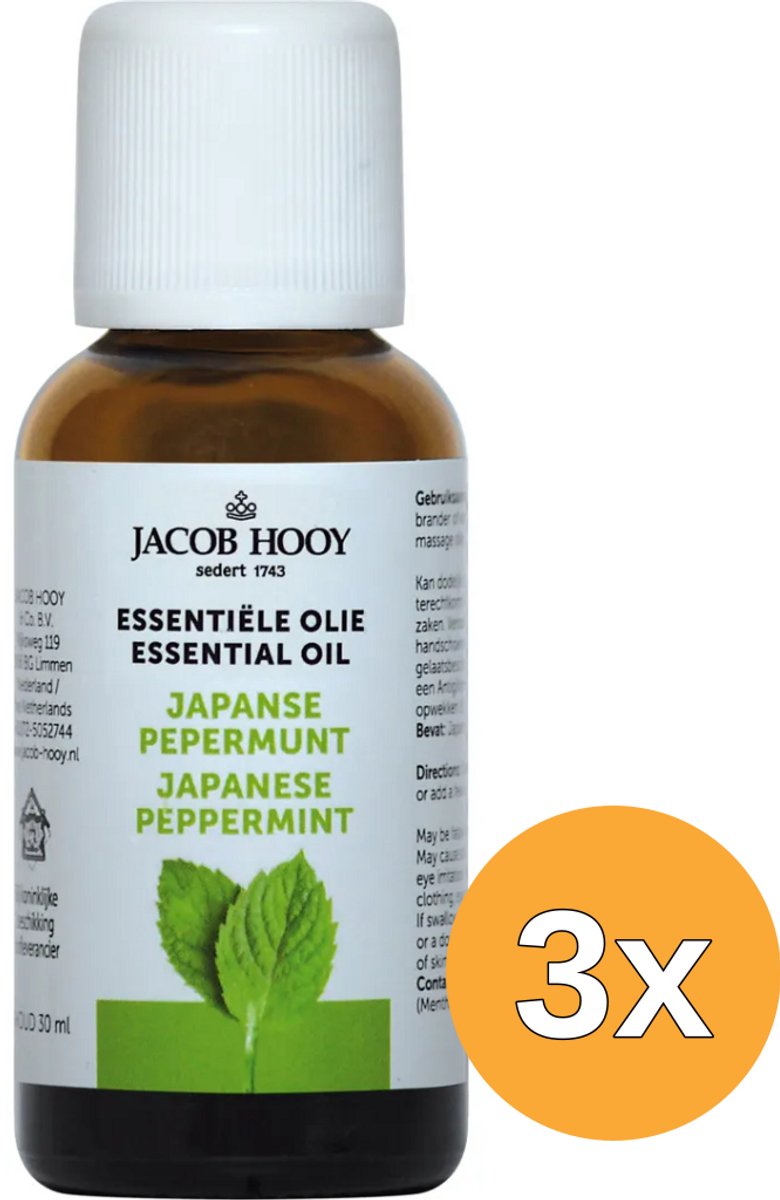3x Jacob Hooy Japanse pepermunt olie (30 ml)