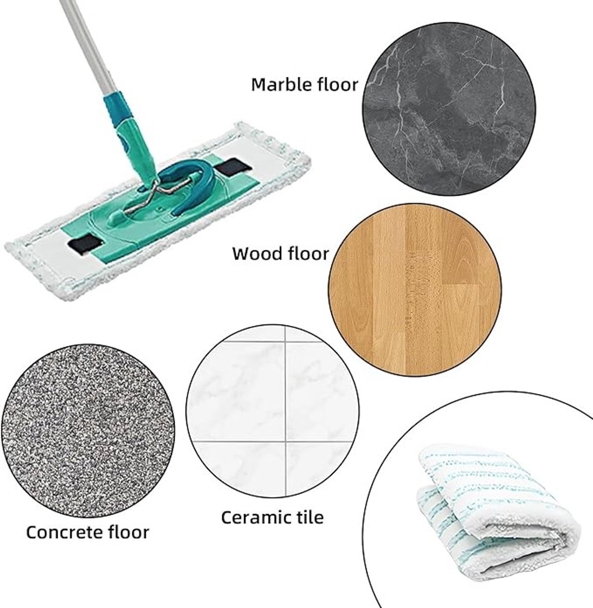 5 stuks microvezel dweilhoezen voor Leifheit Clean Twist M Ergo Micro Duo