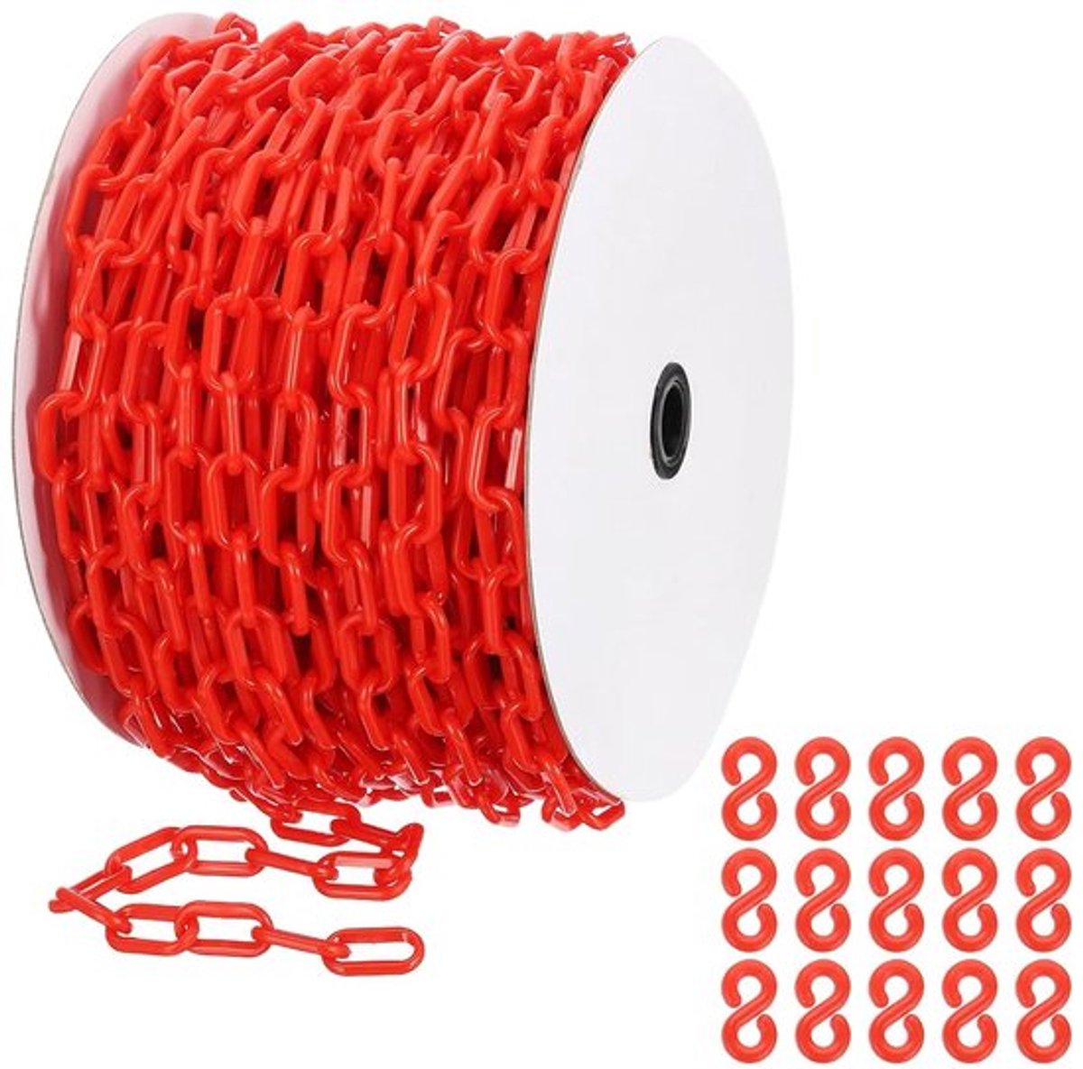 Rode Plastic Ketting 6mm voor Veiligheidsafzetting - Geschikt voor Mensen Controle, Parkeerplaatsen en Evenementen Decoratie