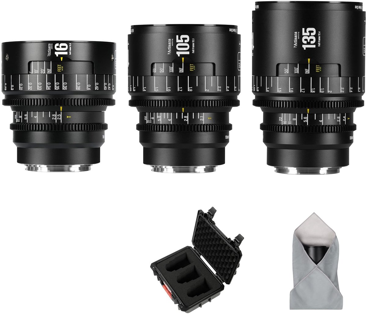 Solidchoice - Professionele Handmatige Cine Lens 16mm T2.5/105mm T2.1/135mm T2.4 voor EF Mount