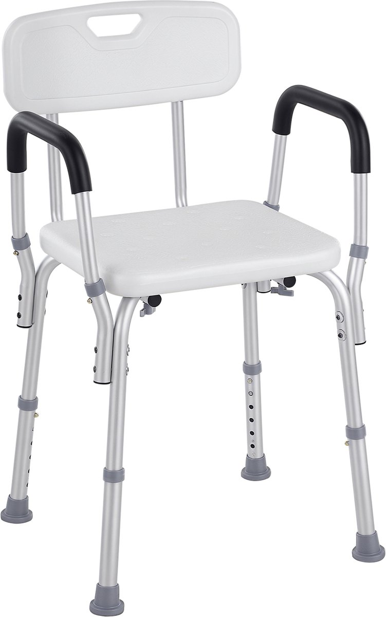 HOMCOM douchekruk - Aluminium - 51,5 x 51,5 x 84 cm - Wit