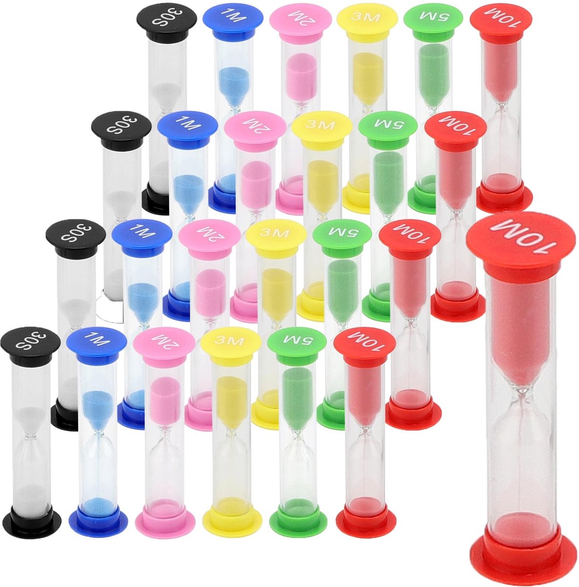 Solidchoice - Set van 24 Mini Zandlopers in Diversen Tijden