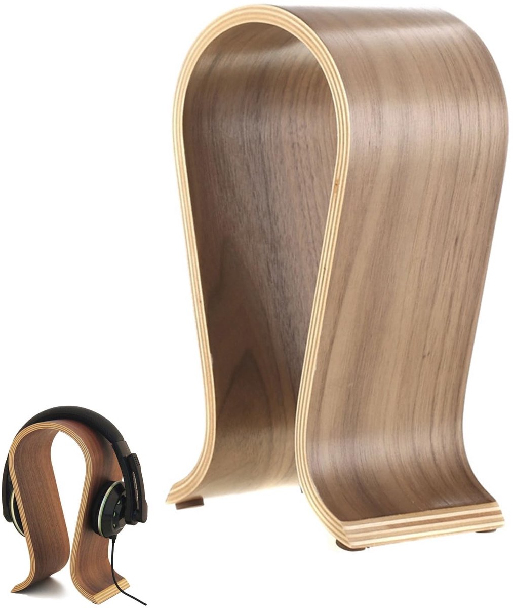 Solidchoice - Houten Hoofdtelefoonhouder met Stabiliteit en Stijl