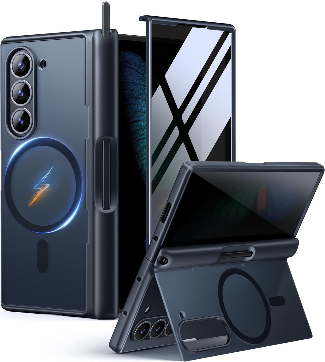 Solidchoice - Schokbestendige Hoes voor Samsung Galaxy Z Fold 6 met Privacy Screen Protector