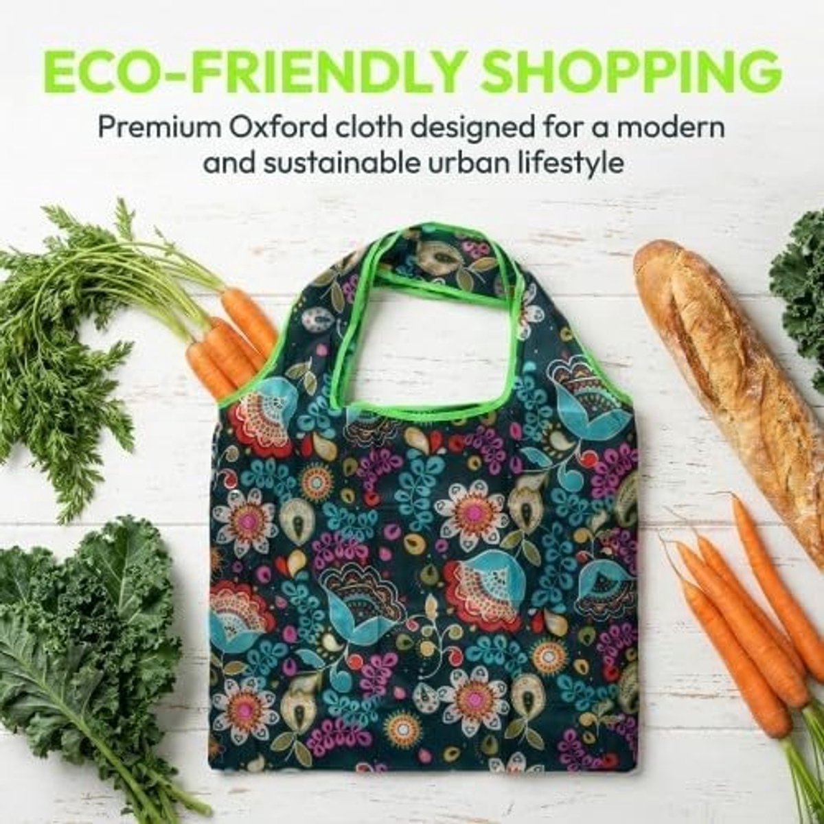 Grote opvouwbare boodschappentas, lichte en herbruikbare tas voor boodschappen, milieuvriendelijk en wasbaar, ideaal voor dagelijks gebruik en winkelen