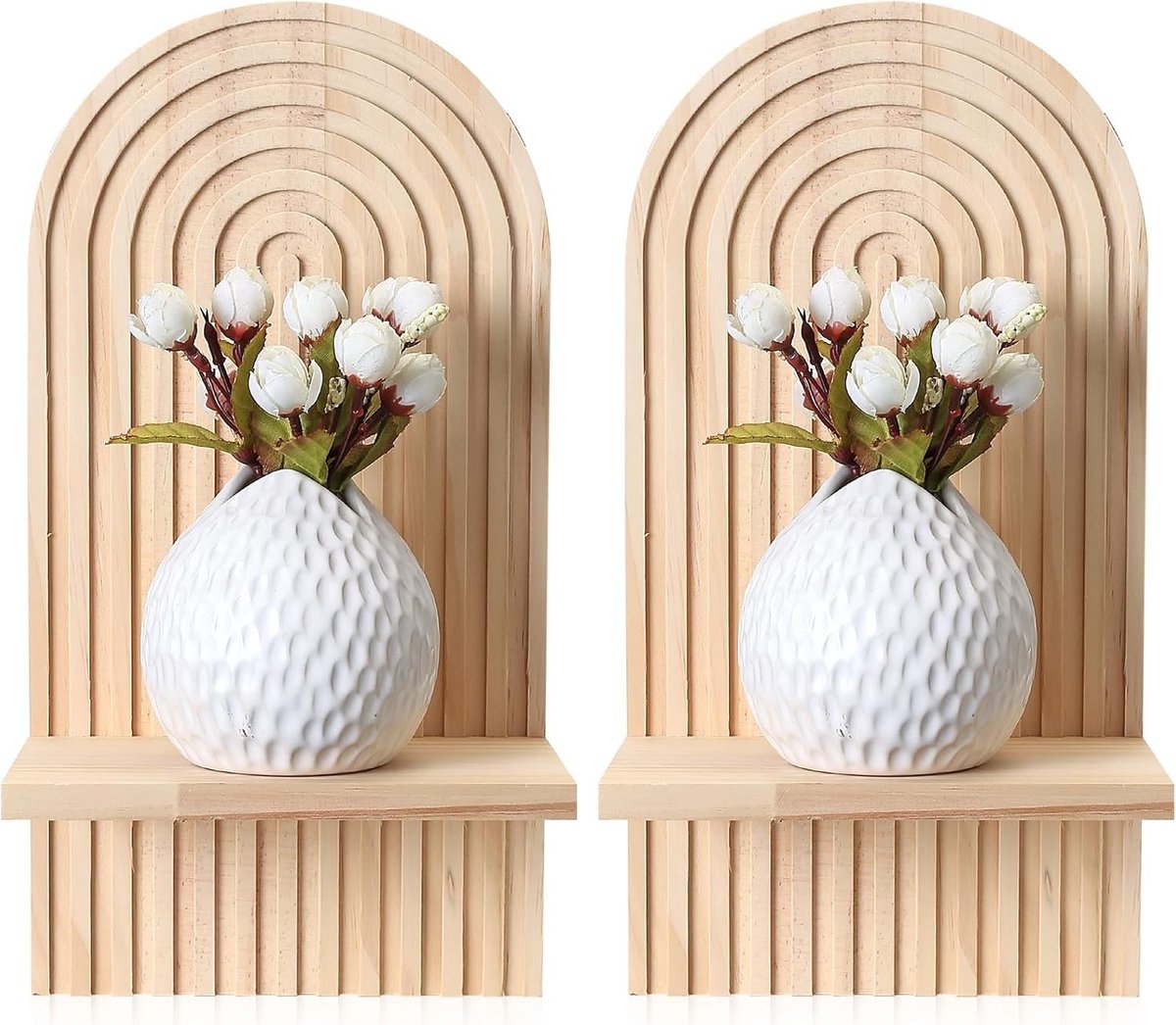 Kleine Bohemian Houten Wandplanken voor Wanddecoratie in Slaapkamer, Badkamer en Kantoor