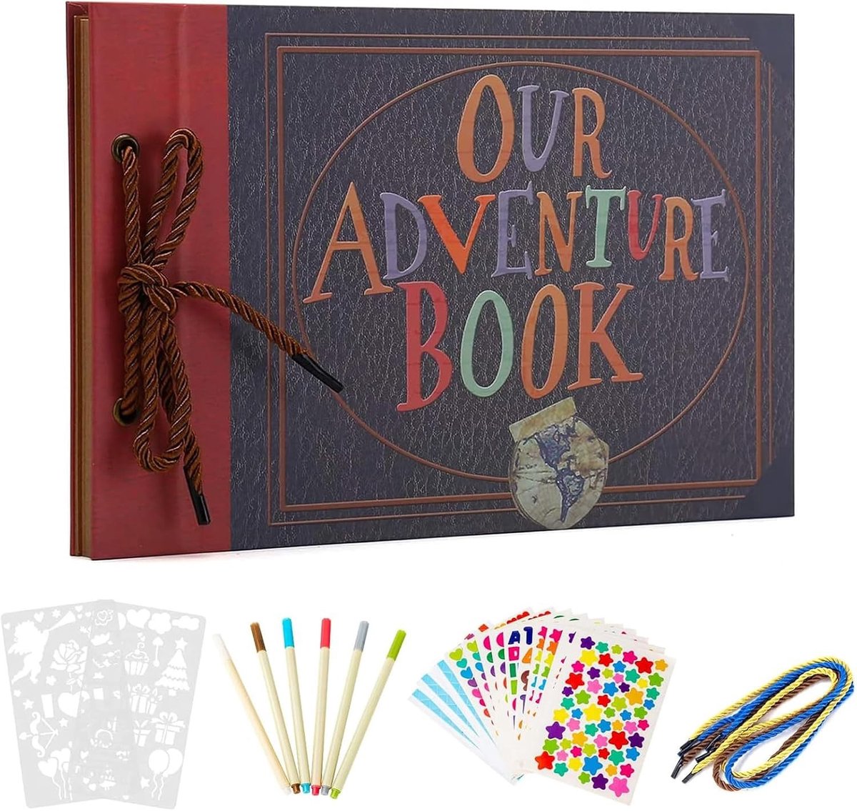 DIY Fotoalbum voor Avontuurlijke Herinneringen, Vintage Scrapbook voor Bruiloft en Verjaardag, 40 Vellen en 80 Pagina's, Perfect als Gastenboek of Cadeau voor Vrouwen
