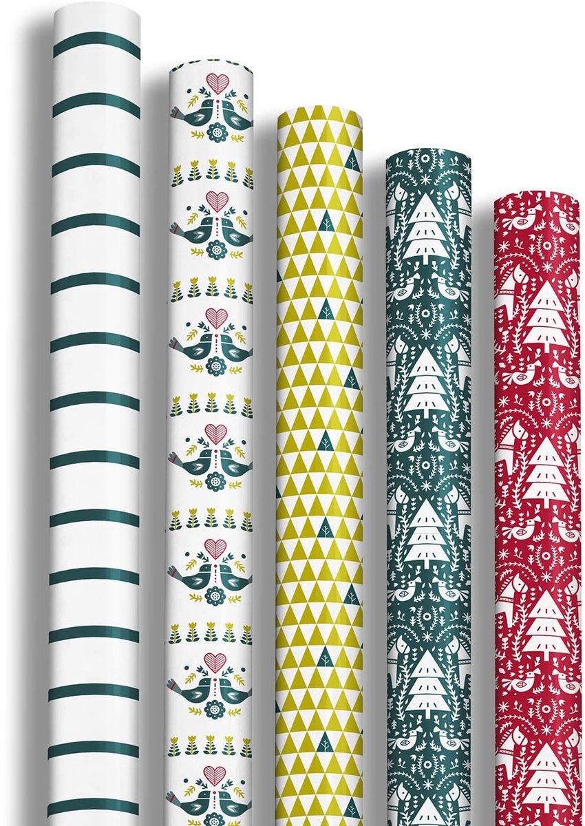 Solidchoice - Flora Inpakpapier Rol - 70cm x 2m met Diverse Motieven