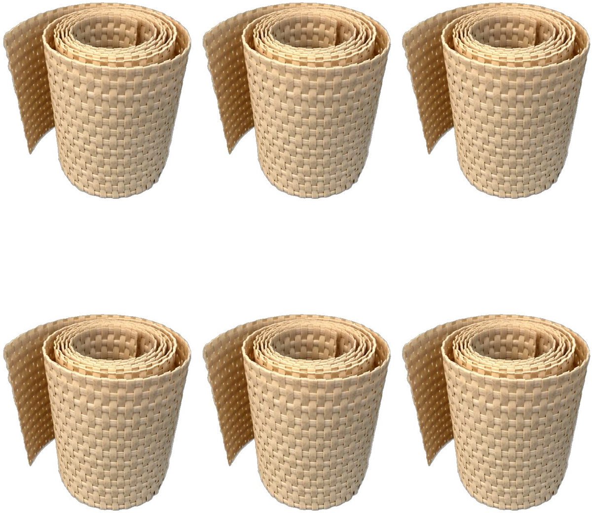 Solidchoice - Polyrattan Fencing 6 Stuks Beige 255 cm