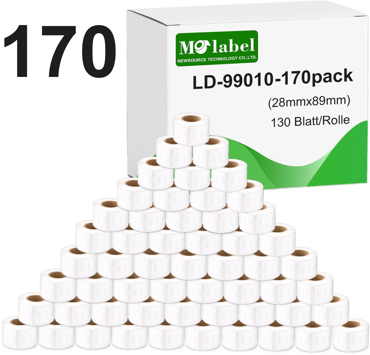 Solidchoice - Labels 170-pack (28x89mm) voor Dymo Labelwriter