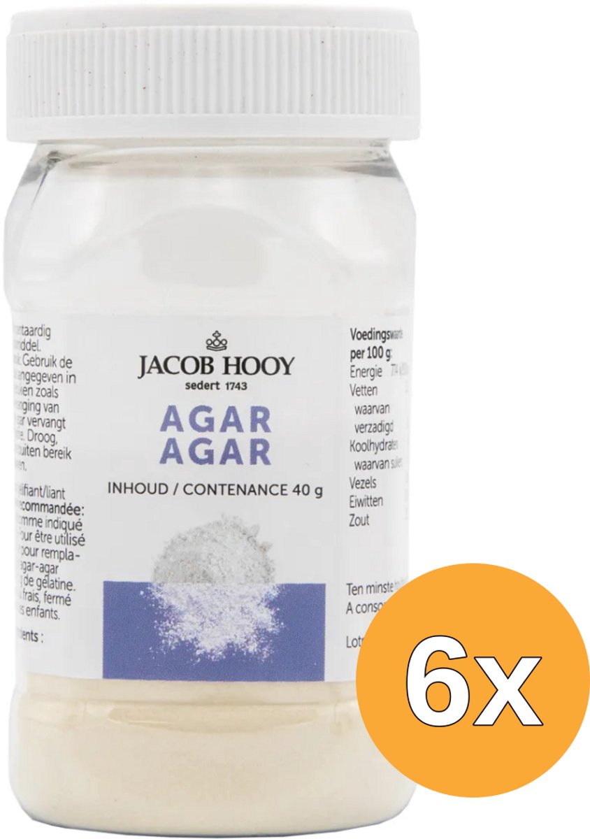 6x Jacob Hooy Agar Agar (40 gr)