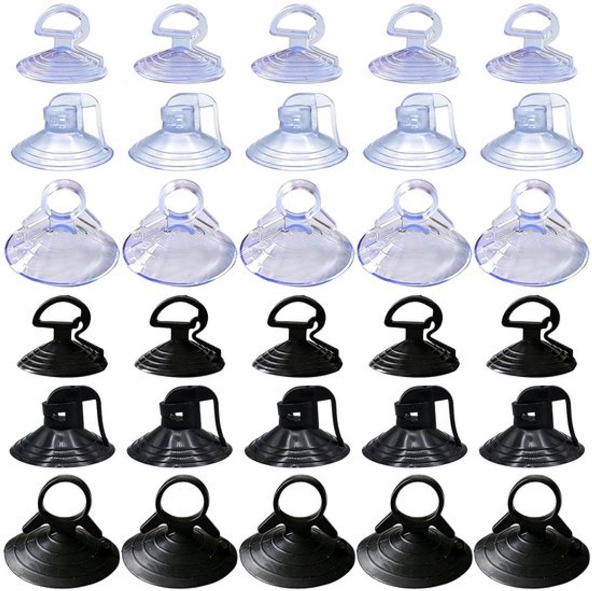 Zuignappen 30 stuks - 3 maten (35 mm/38 mm/45 mm) - Kunststof - Herbruikbaar - Voor raam/badkamer/auto - Sterke zuigkracht - Zuignap