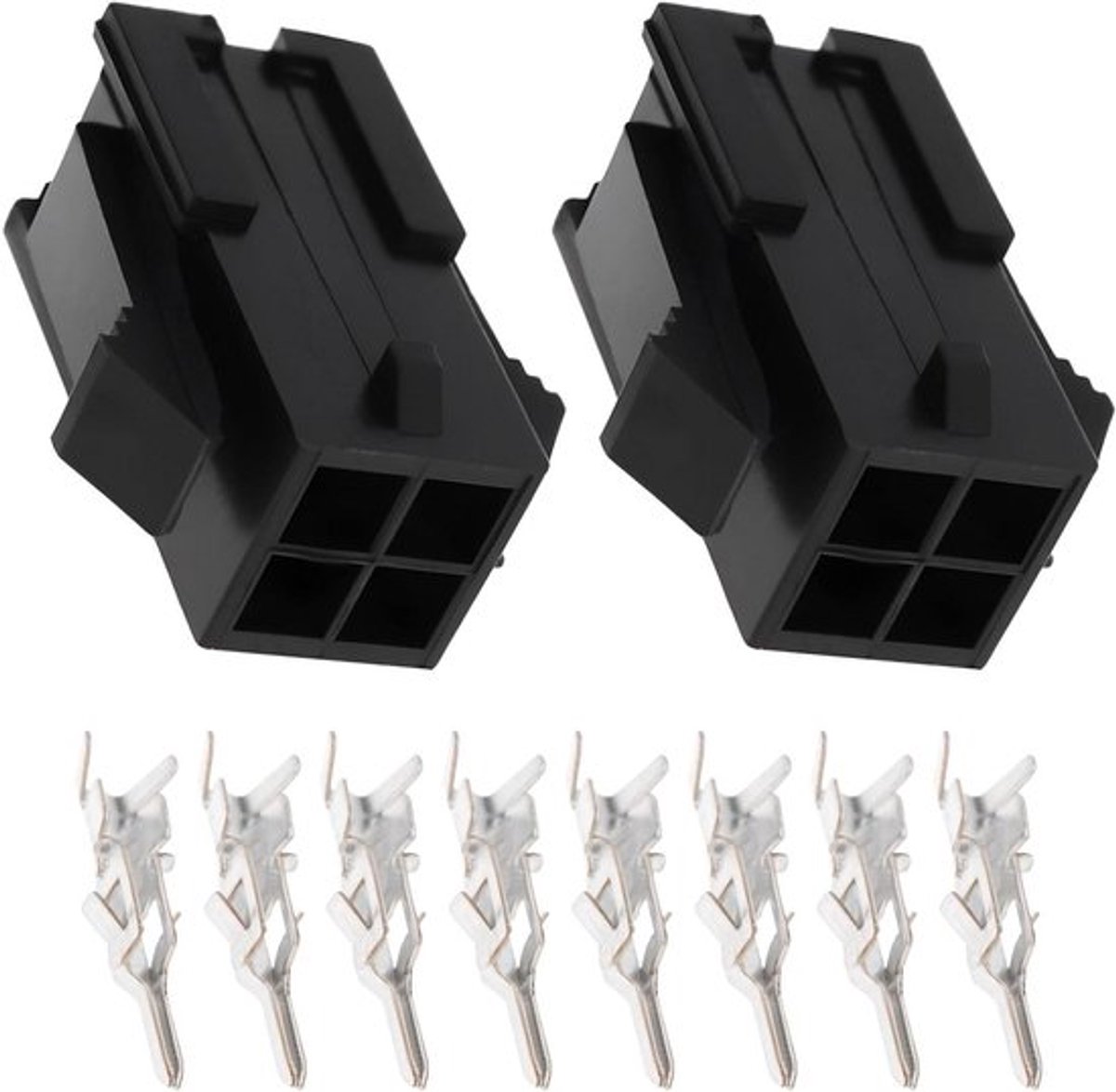 Auto Connectoren - Elektrische 4Pin Connector - Waterdicht - Male en Female - Motorvoertuigen - Zwart 2 Stuks 4Pin Auto Connector met Crimp Contacten
