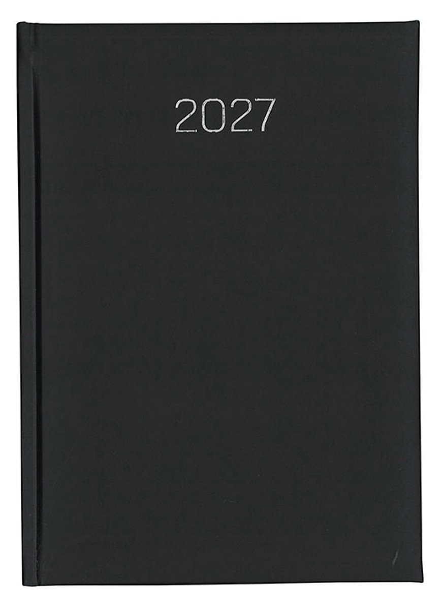 MGPcards - Bureau Dag-agenda 2027 - H42 Padua - formaat A5 - dag - 1 dag per pagina - 6-talig - Made in Italy - Gewatteerde omslag - 14.8 x 21 cm - Mat Zwart