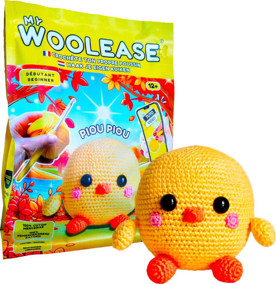MY WOOLEASE - HAAKPAKKET - CROCHET KIT - PIOU PIOU THE CHICK - DIY - VANAF 12 JAAR OUD - GERONIMO GAMES