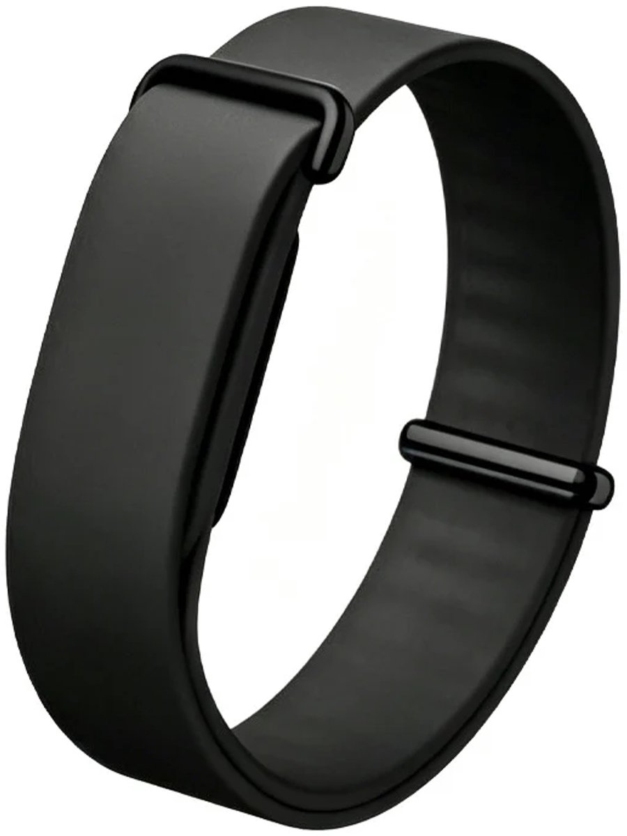 Strap-it Siliconen Plain bandje geschikt voor Fitbit Air - Zwart