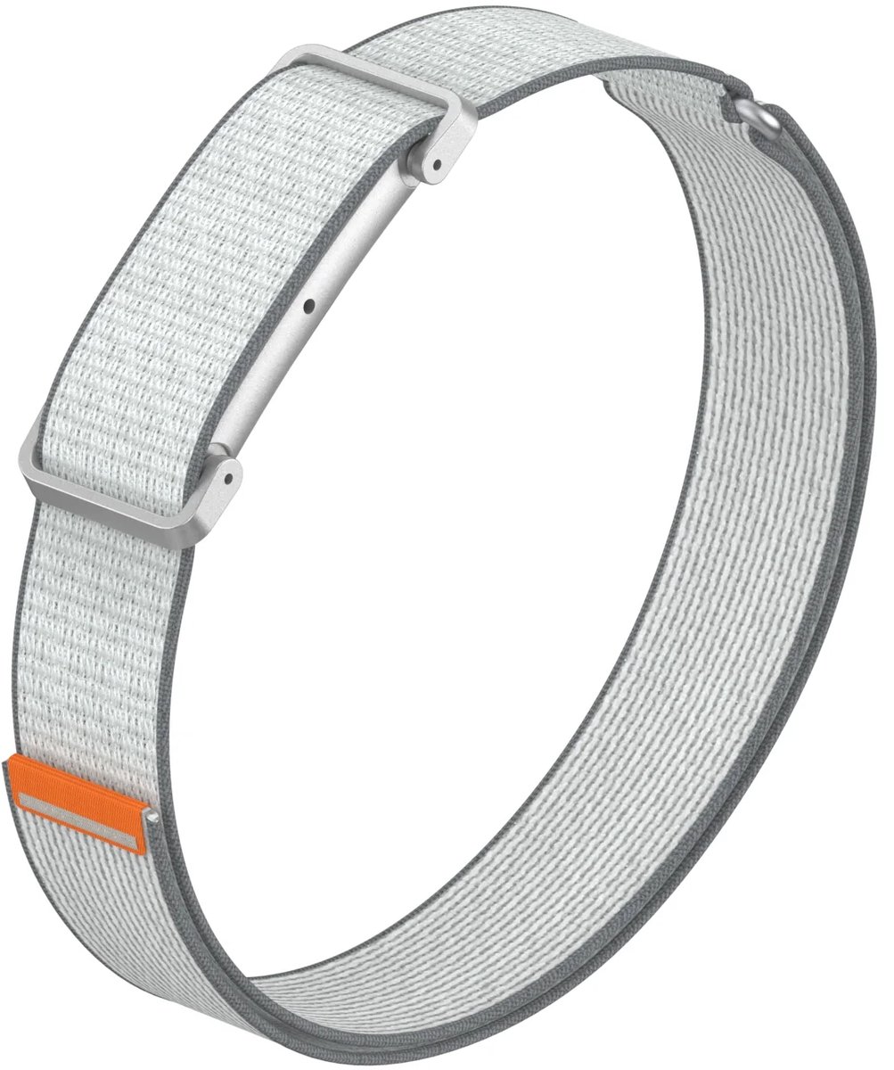 Strap-it Nylon Bicep bandje geschikt voor Fitbit Air - Grijs/Wit