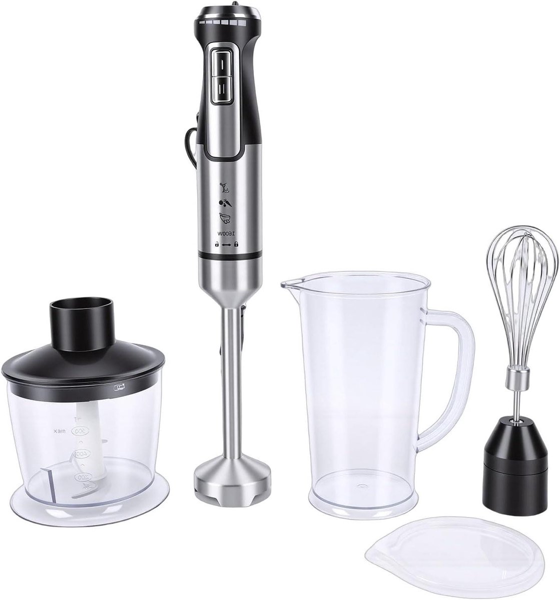 Draagbare Staafmixer - Keuken Blender - Veelzijdig Koken - Roestvrij Staal - 26D x 25B - Zwart