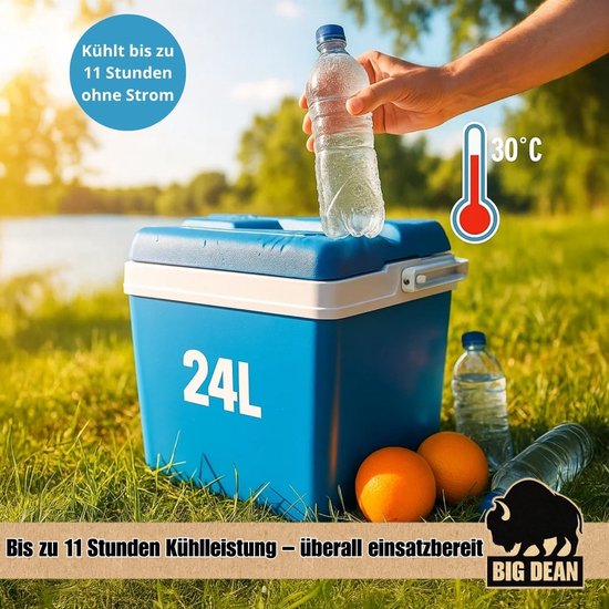 Koelbox met Accu's - Isolerende Box - Dranken Koel Houden - Inclusief 12 Koelaccu's - 24 Liter - Blauw Wit van Koelbox. — afbeelding 5