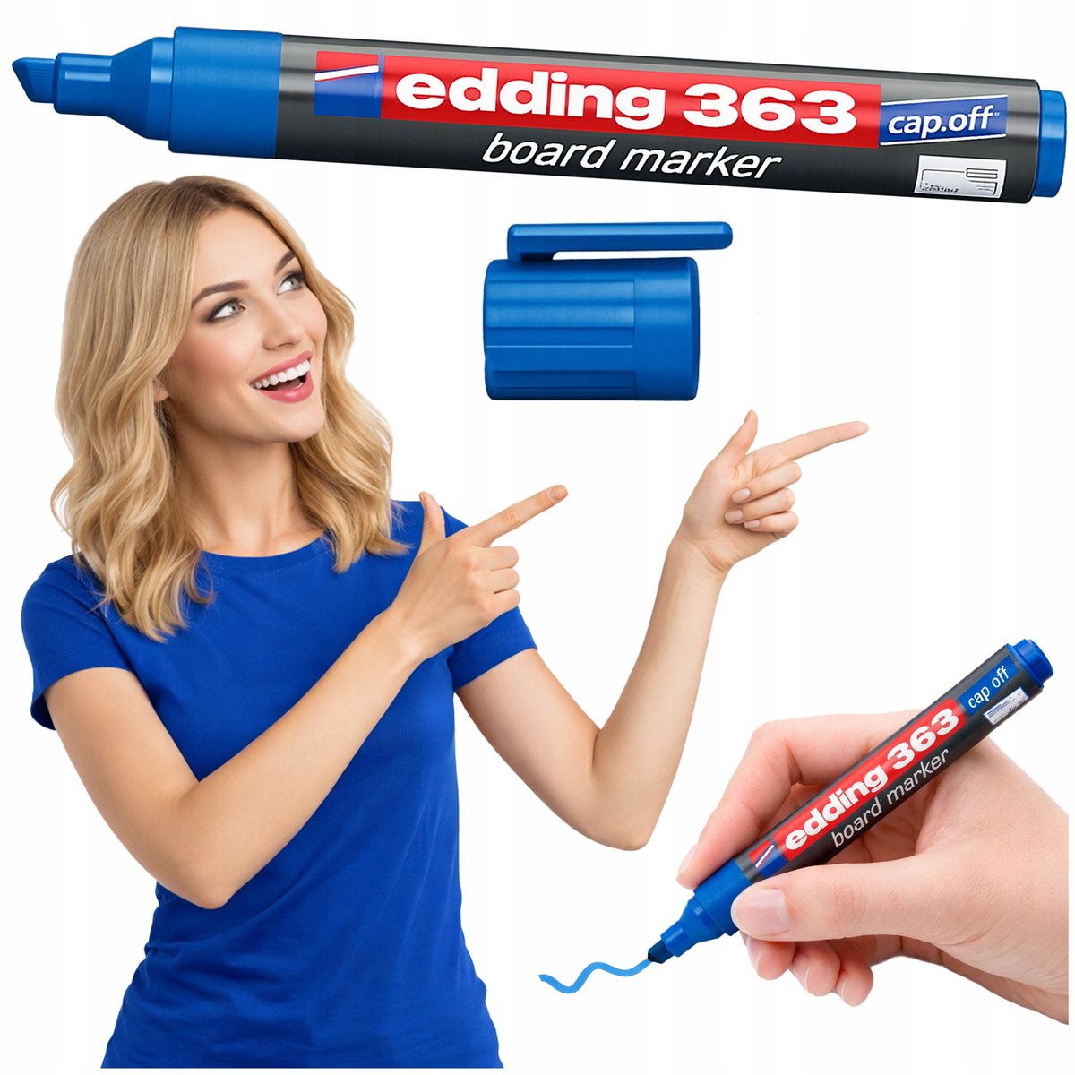 Edding Marker voor Whiteboards - Blauw, 1.5 mm