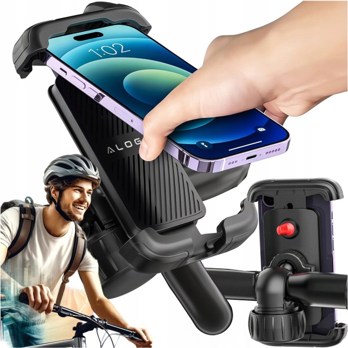 Alogy Sport Pro-Fit™ Fiets Telefoonhouder - 360° Rotatie & Schokabsorberend