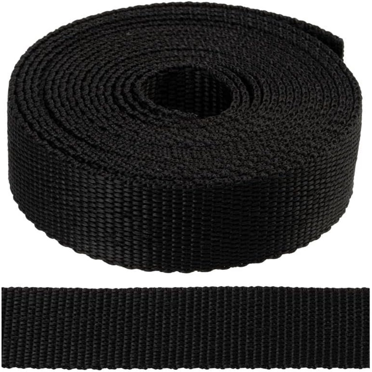 - Polyamide band, kleur zwart, 3 meter | breedte 25 mm | voor naaien, bevestigen, klussen, DIY