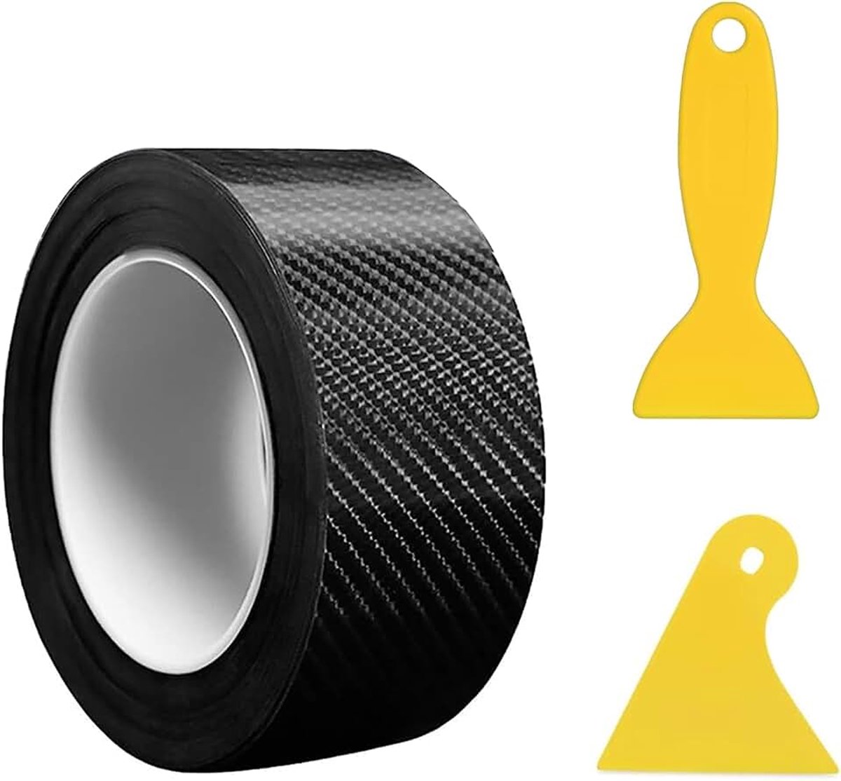 Wrappingfolie, wrappingfolie, carbon, beschermfolie voor dorpellijsten, zelfklevende bescherming, binnen- en buitendecoratie, auto, voor auto en motorfiets, doe-het-zelf, 10 m