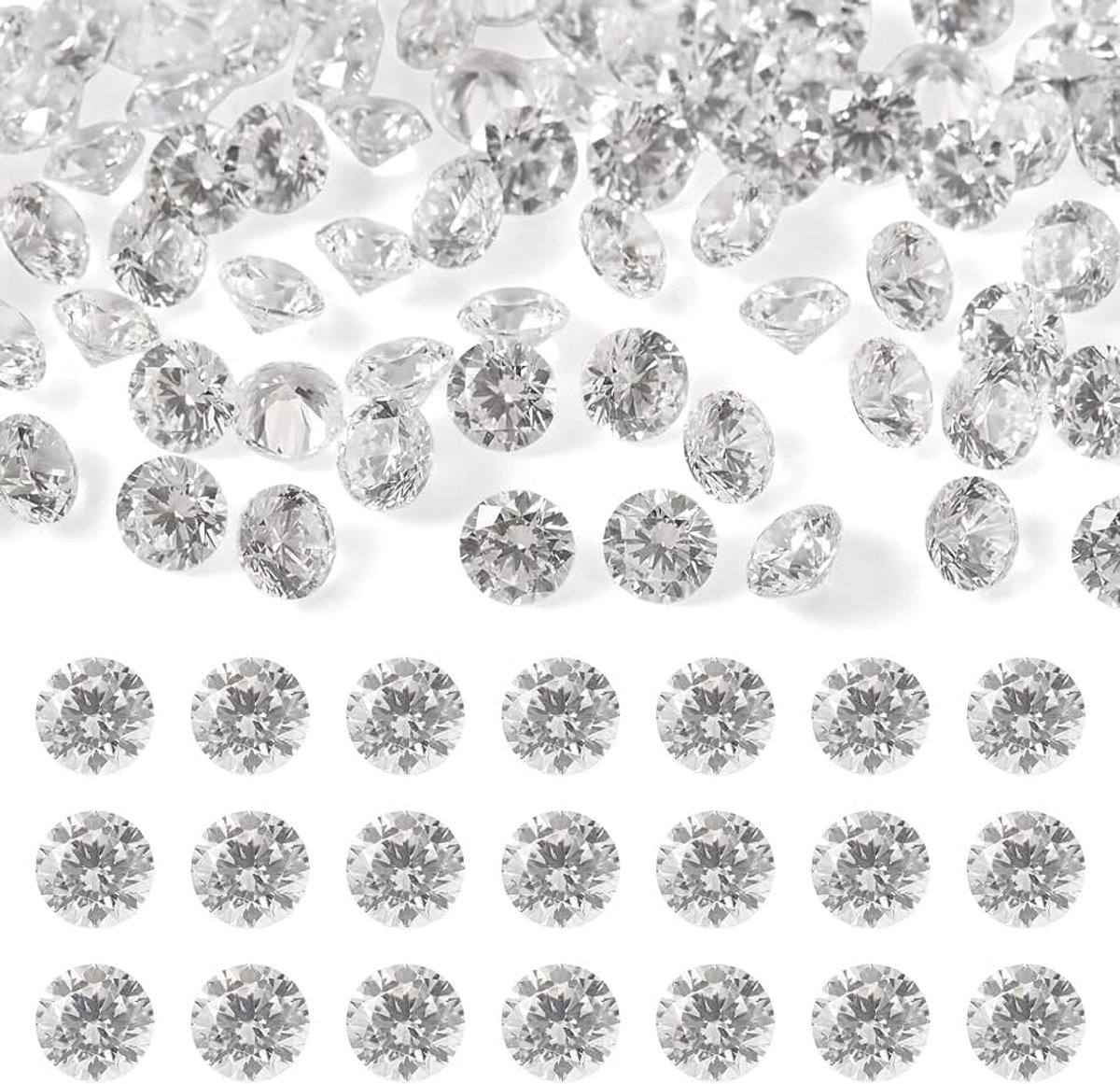 Kralen 3mm facet diamant kraal heldere CZ stenen strass cabochons voor doe-het-zelf nagel decoratie ketting oorbel sieraden maken