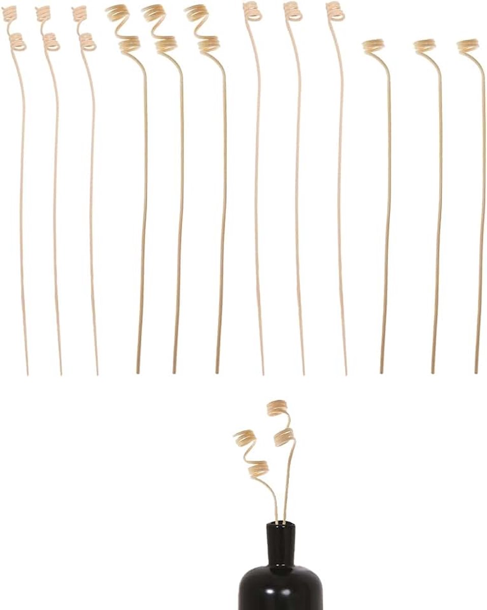 Diffuserstaafjes van natuurlijk rotan, 12 stuks, 4 decoratieve designs, voor luchtverfrisser en langdurige aromaverspreiding in huis, badkamer en kantoor.