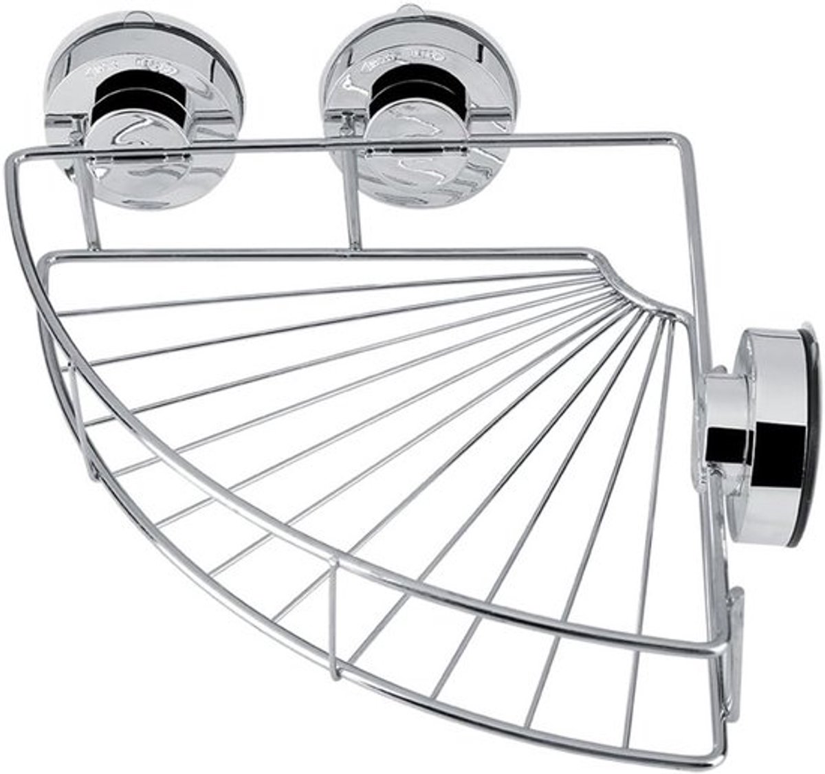 Hoekdouche Caddy met Zuignap - Driehoekige Opbergplank voor Badkamer, Keuken en Toilet - Rvs Doucherek voor Efficiënte Opslag en Organisatie