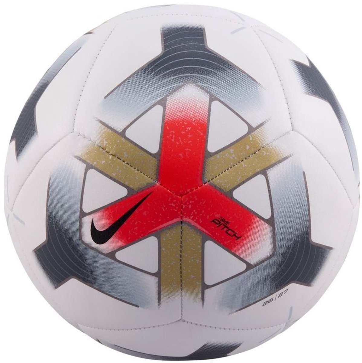 Nike Pitch Shadow Voetbal - Wit/Rood/Grijs - Maat 5 - Unisex
