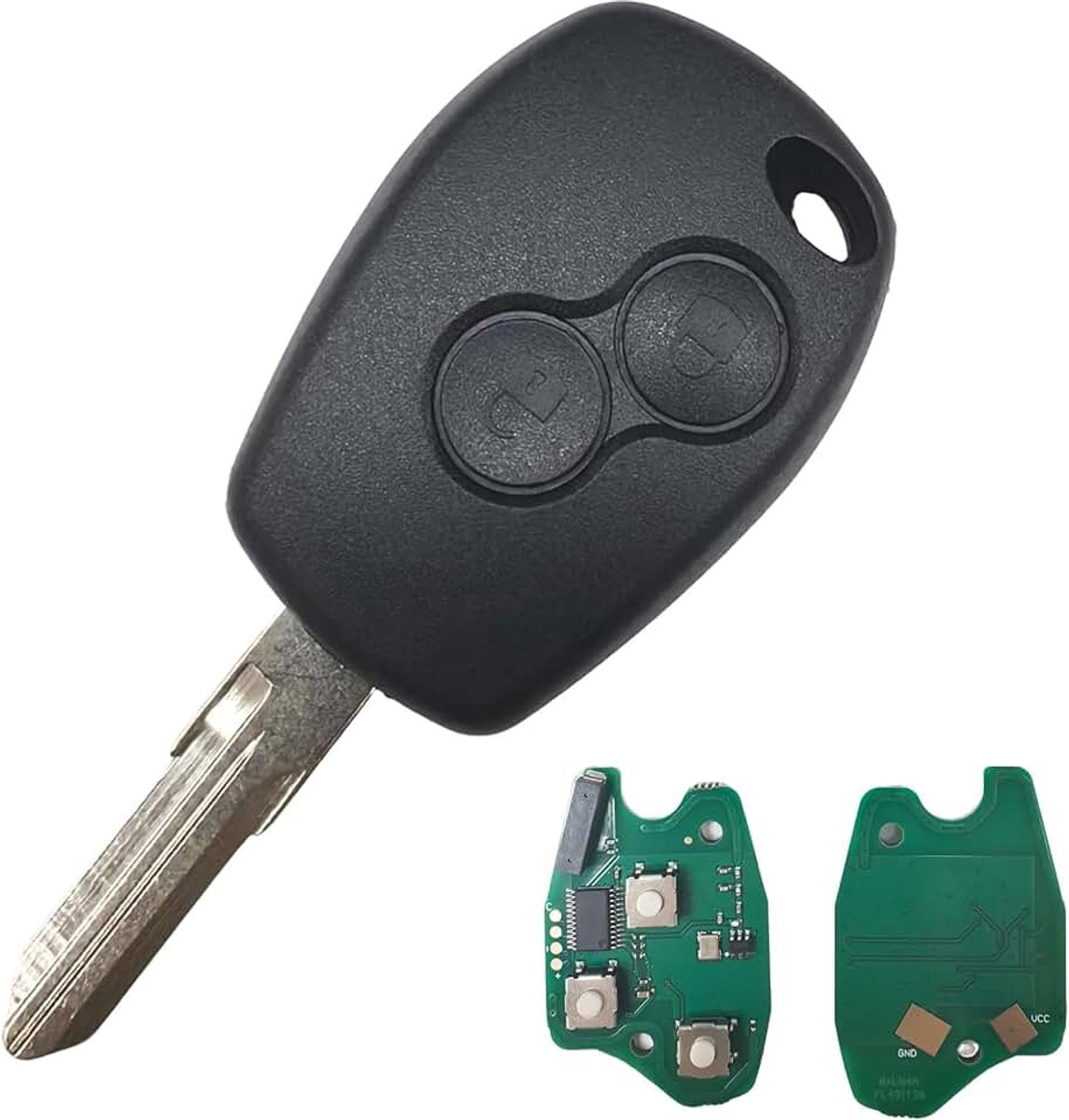 Horse 433MHz autosleutel behuizing afstandsbediening met 2 toetsen reservesleutel afstandsbediening voor Re n Ault Twingo Trafic Symbool Dacia Duster Logan Sandero met 4A PCF7961M chip VAC102