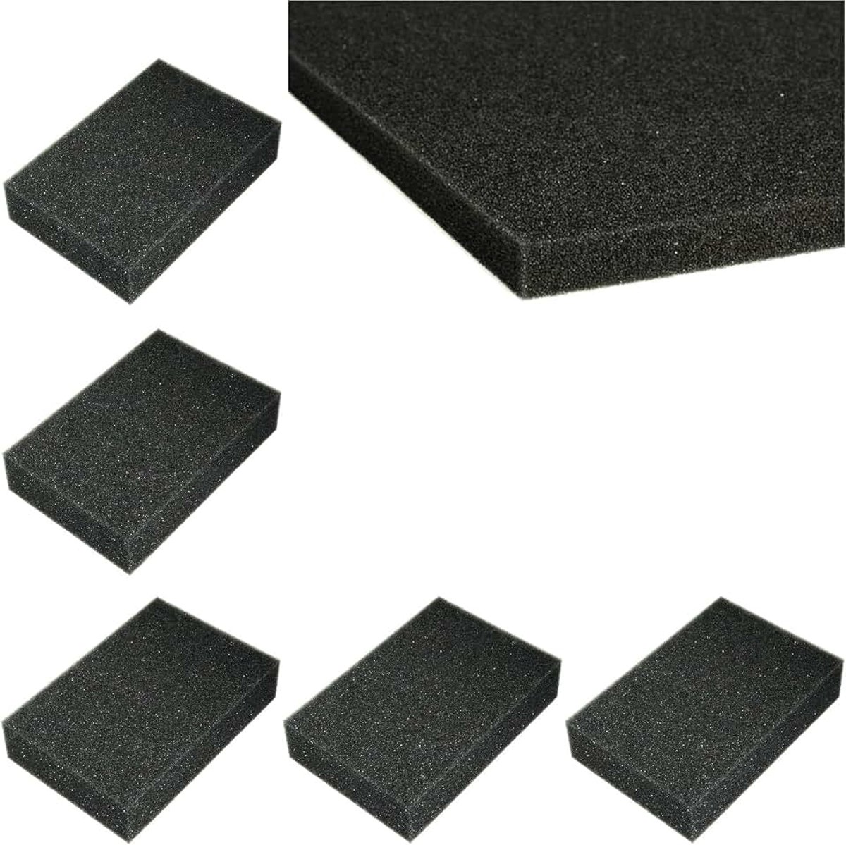 The Fight Evolution Rubber grijs voor vulling, schuimrubberen kussens, kussens voor banken, pallets, tuin, beschermende verpakking, modelbouw, dichtheid 25 kg/m³ (40 x 30 x 2 cm (x 5 stuks))