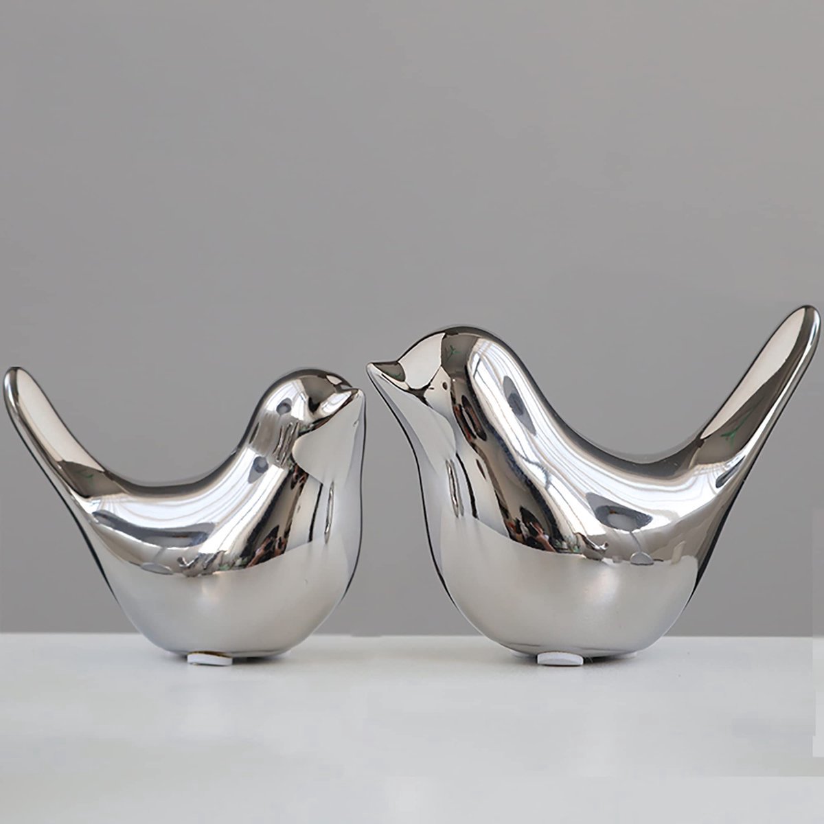 Casalora Bureau Decoratie - Zilver Vogel Beeldje - Home Interieur Thuis Kantoor