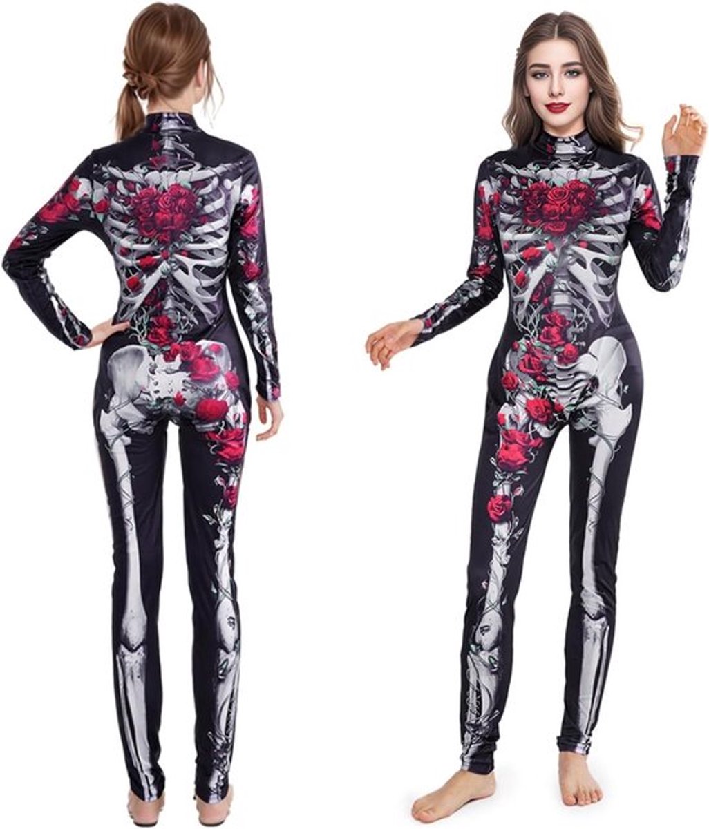 Halloween Skeletenkostuum voor Dames - Perfect voor Feesten, Carnaval en Verkleedpartijen