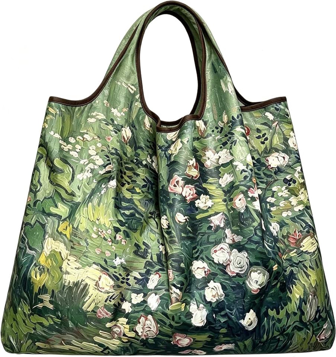 Grote opvouwbare boodschappentas, 50 x 66 cm, herbruikbare reistas, sneldrogend, strandtas, scheurvast, handtas voor winkelen, reizen, uitstapjes, zacht, licht