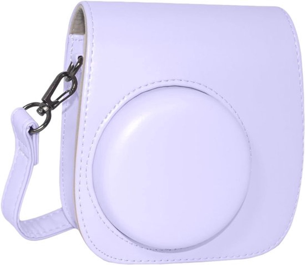 Beschermende Camera Case voor Fuji Instax Mini 12, 11, 9 en 8 - PU Leren Opbergtas met Schouderriem in Lila Paars, Ideaal voor Fotografie en Reizen