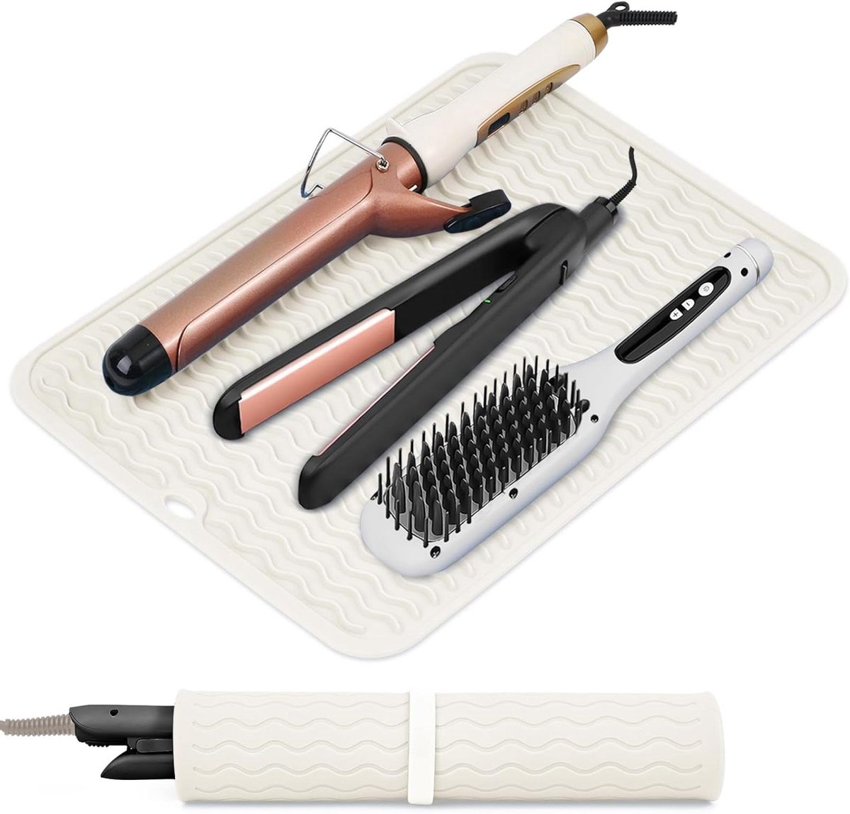 Hittebestendige Mat - Styling Tool Pad - Haar Styling - Extra Groot Formaat - 36 x 28 cm - Grijs