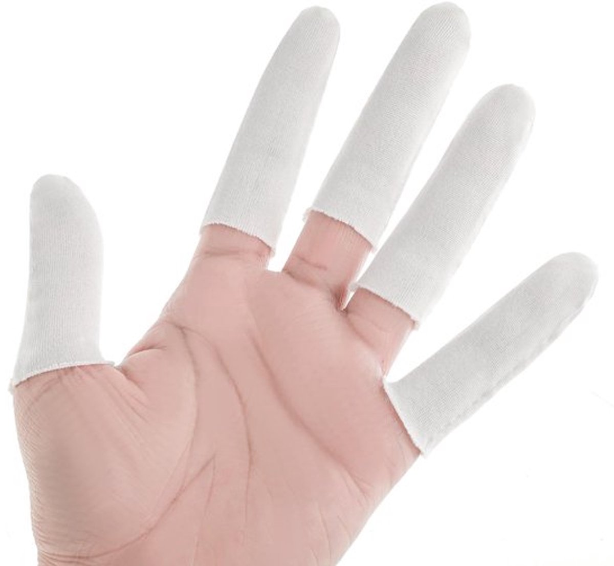 Pack van 100 Katoenen Vinger Cots - Beschermende Vingerhoedjes voor Wonden en Zweet