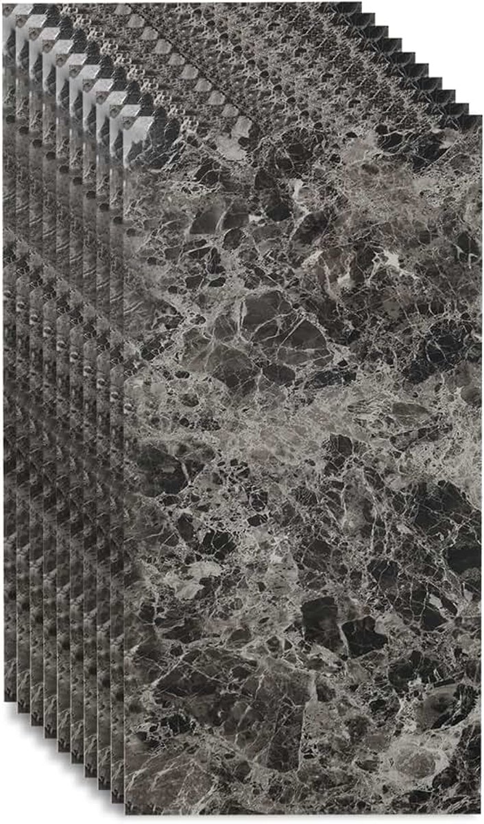Zelfklevend, 10 stuks, 30 cm x 60 cm, achterwandfolie, 2,5 mm, pvc-folie voor keuken badkamer (F)